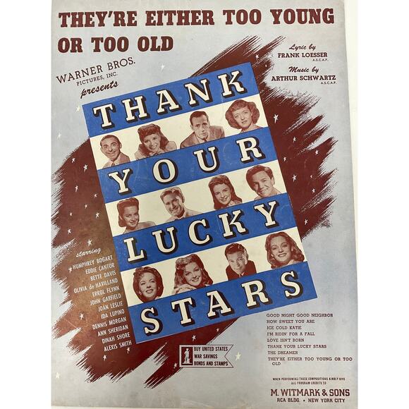 Theyre Either Too Young Or Too Old Sheet Music Thank Your Lucky Stars - Picture 2 of 5